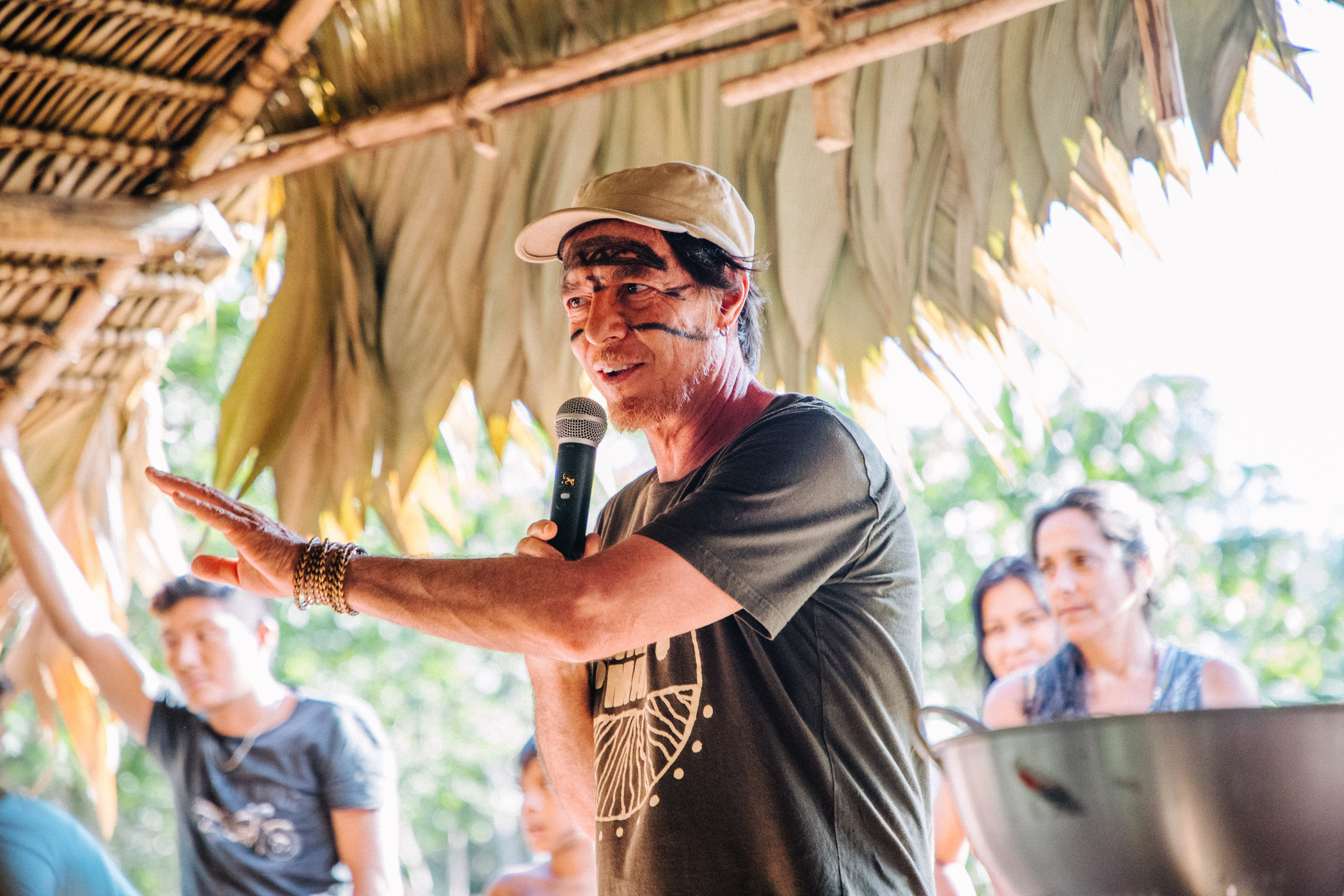 Marcos Wesley, coordenador do programa Rio Negro do ISA, fala durante as celebrações no Xihopi|Christian Braga/ISA