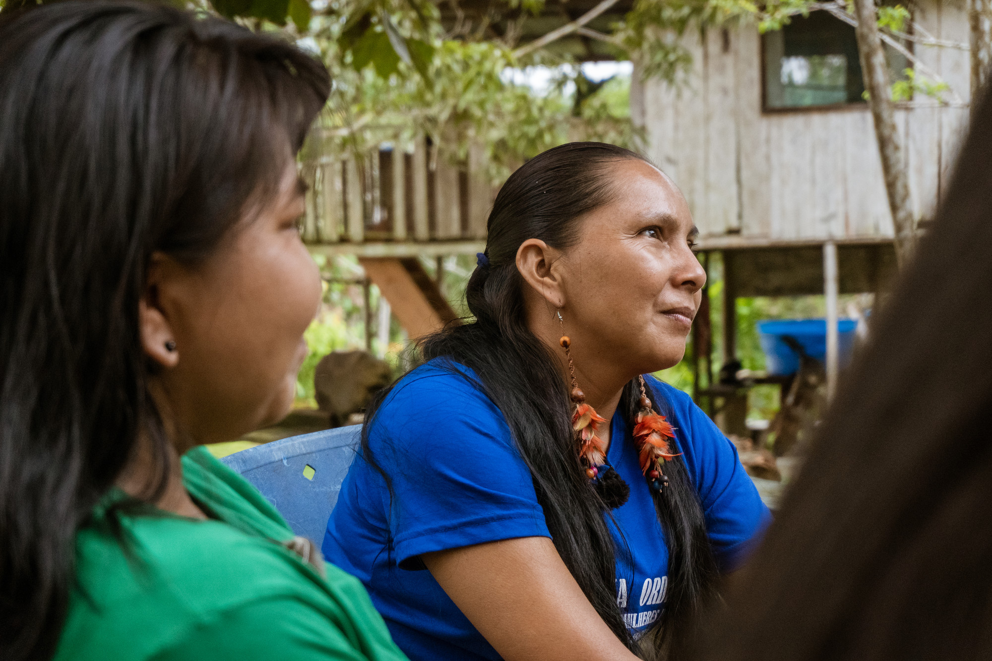 Elisângela Baré, da Associação de Mulheres Indígenas do Alto Rio Negro (AMIARN), durante gravação do podcast Casa Floresta em São Gabriel da Cachoeira (AM)|Pedro Hassan/ISA/2022