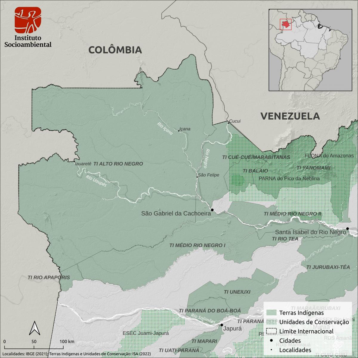 Mapa da região conhecida como "Cabeça do Cachorro"