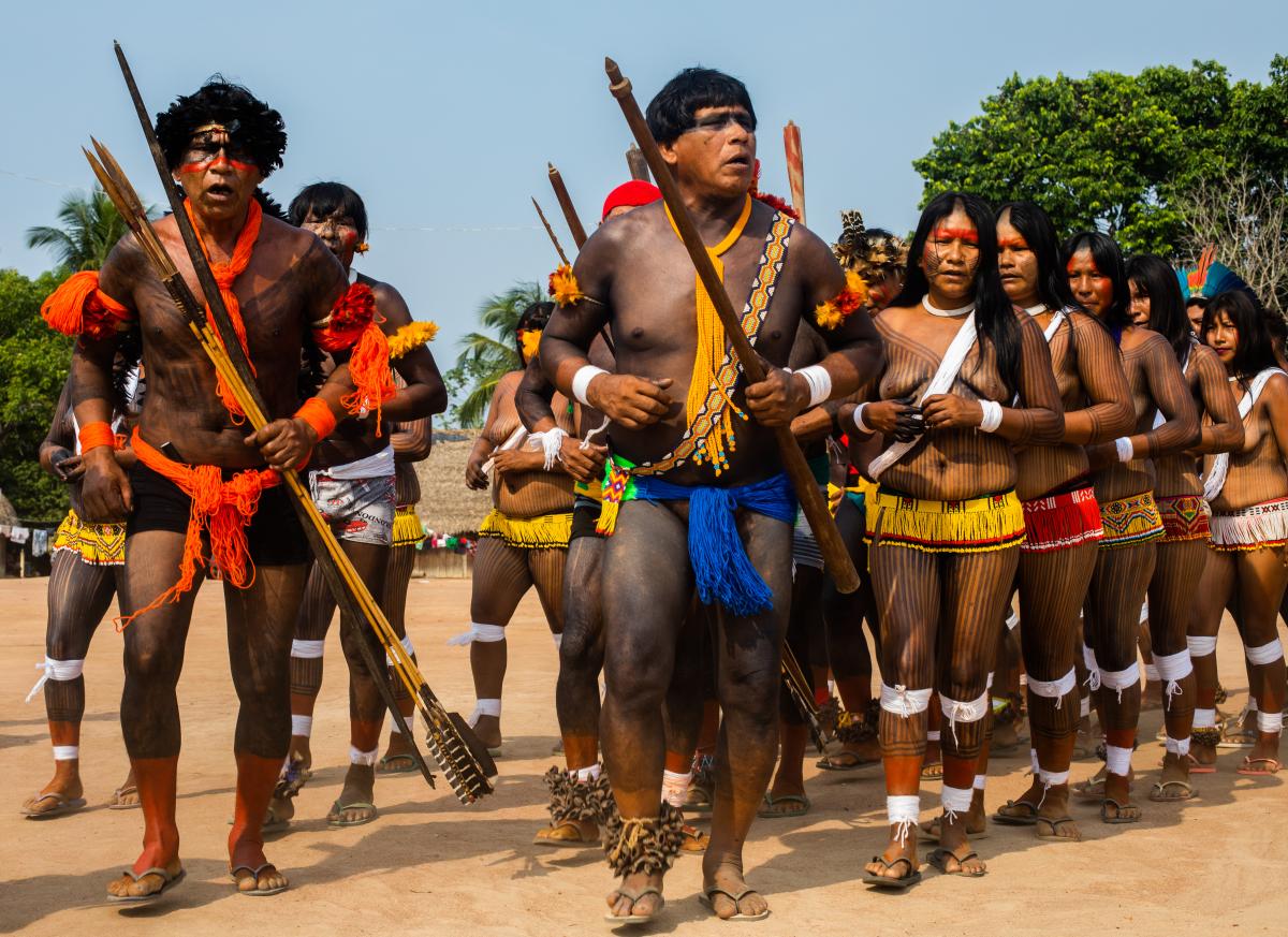 Festa dos 25 anos do retorno dos Panará a uma parte de suas terras tradicionais no Rio Iriri, aldeia Nasepotiti