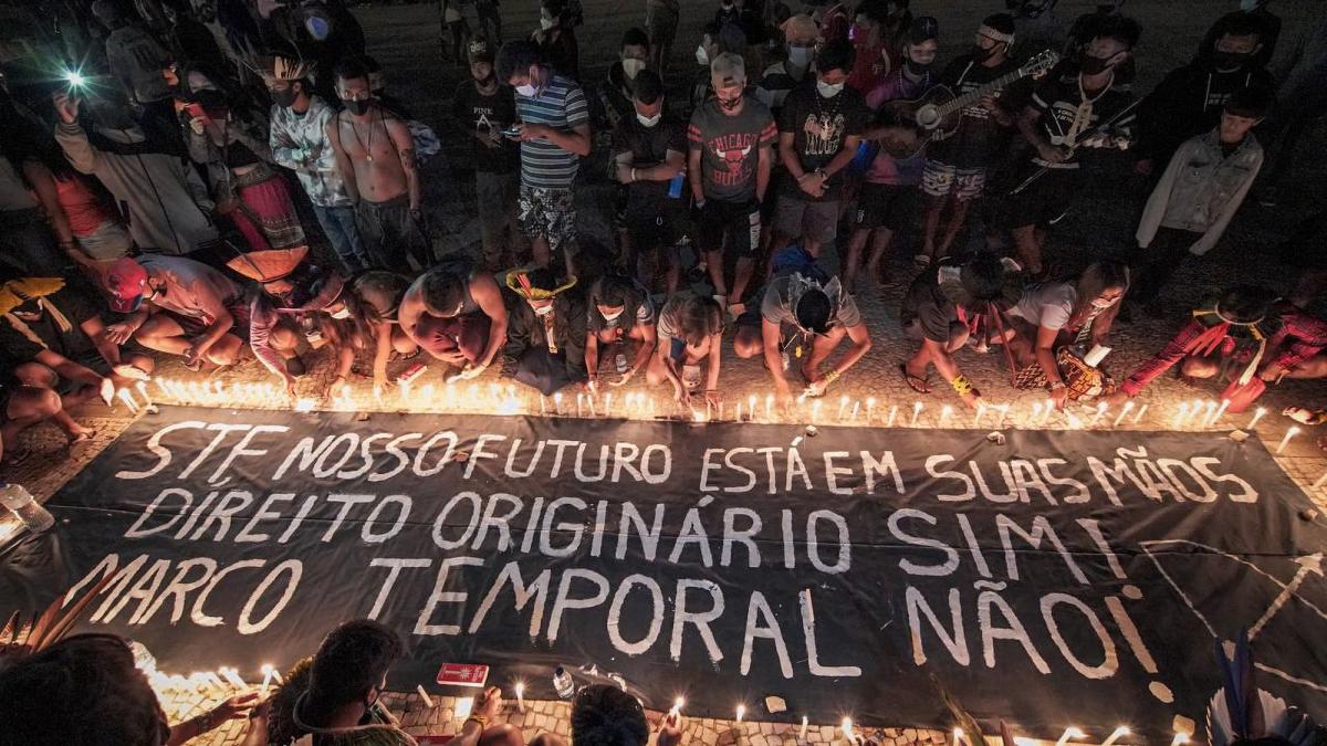 Indigenous people hold vigil in support of STF in June 2021