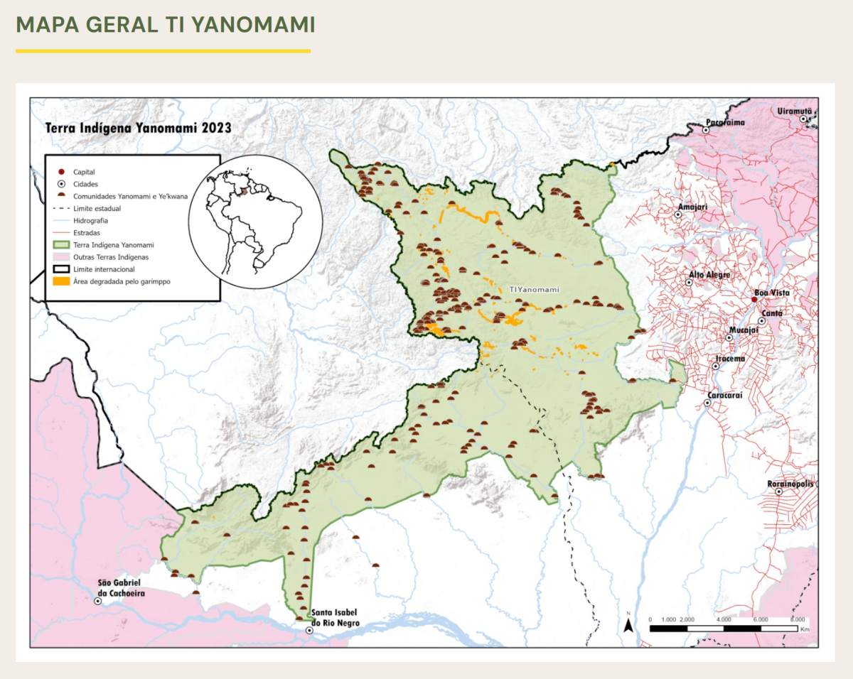 map of the Yanomami indigenous land