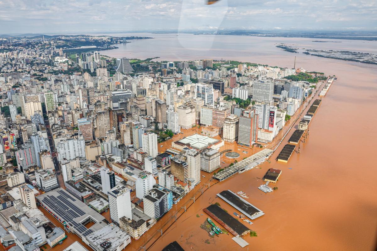 Porto Alegre alagada pela enchente | Ricardo Stuckert / PR