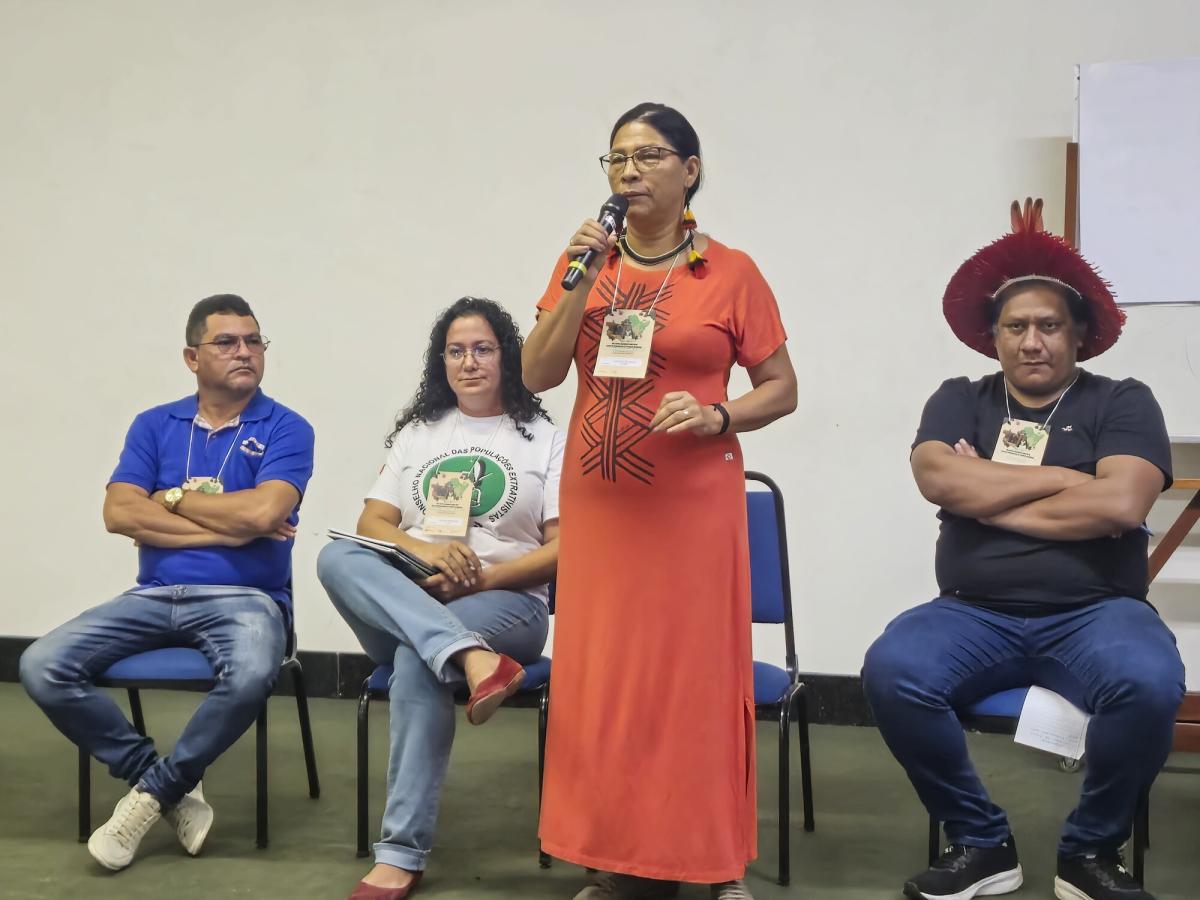 Representantes da Malungu, CNS, Fepipa e Rede Xingu+ durante abertura da oficina de intercâmbio sobre REDD+ jurisdicional 