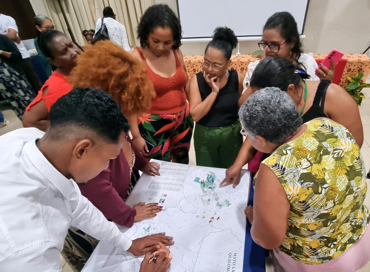 Encontro em Cuiabá, em 2025, do projeto Amazônia Quilombola, para reunir informações sobre os territórios quilombolas do Mato Grosso, por exemplo, sobre a existência ou não de CARs | ISA