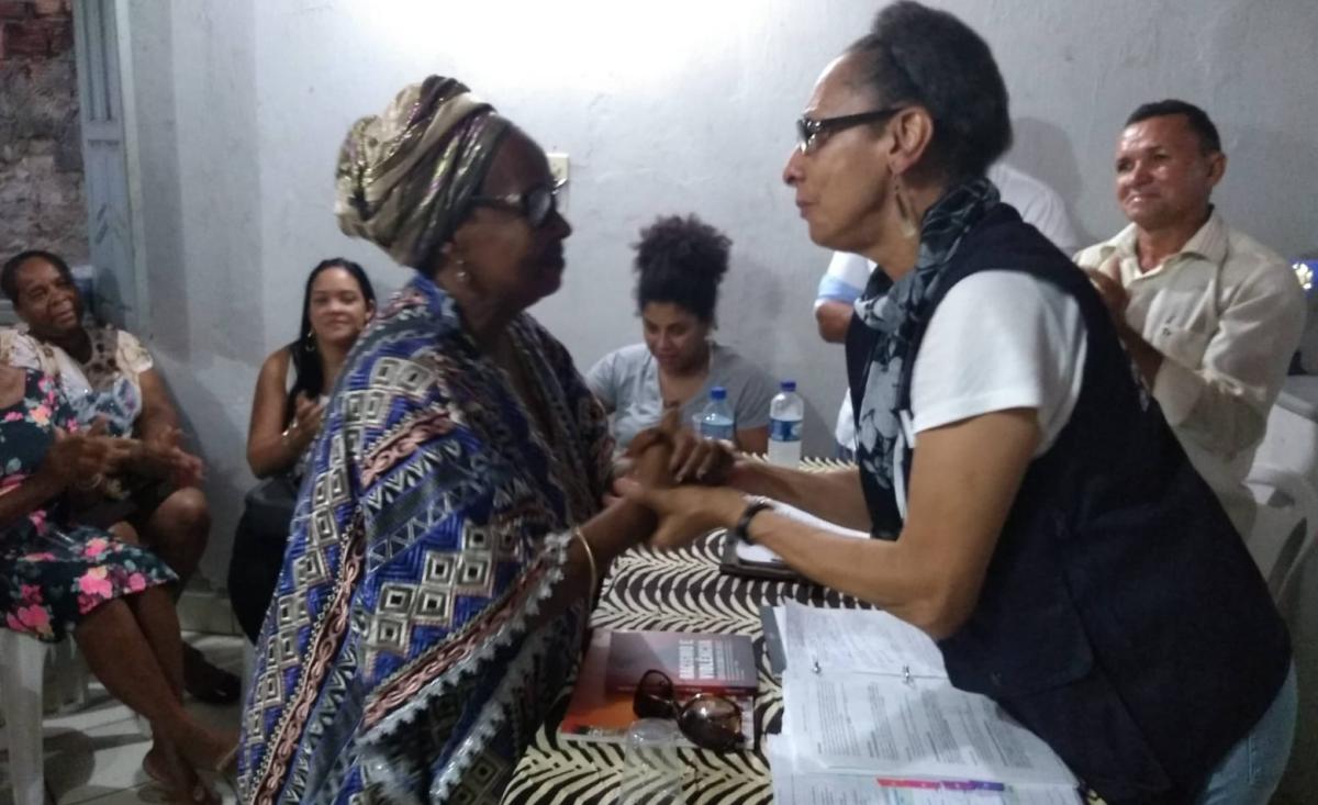 Mãe Bernadete recebeu, em sua comunidade, a visita da delegação da Comissão Interamericana de Direitos Humanos (CIDH), em 7 de novembro de 2018