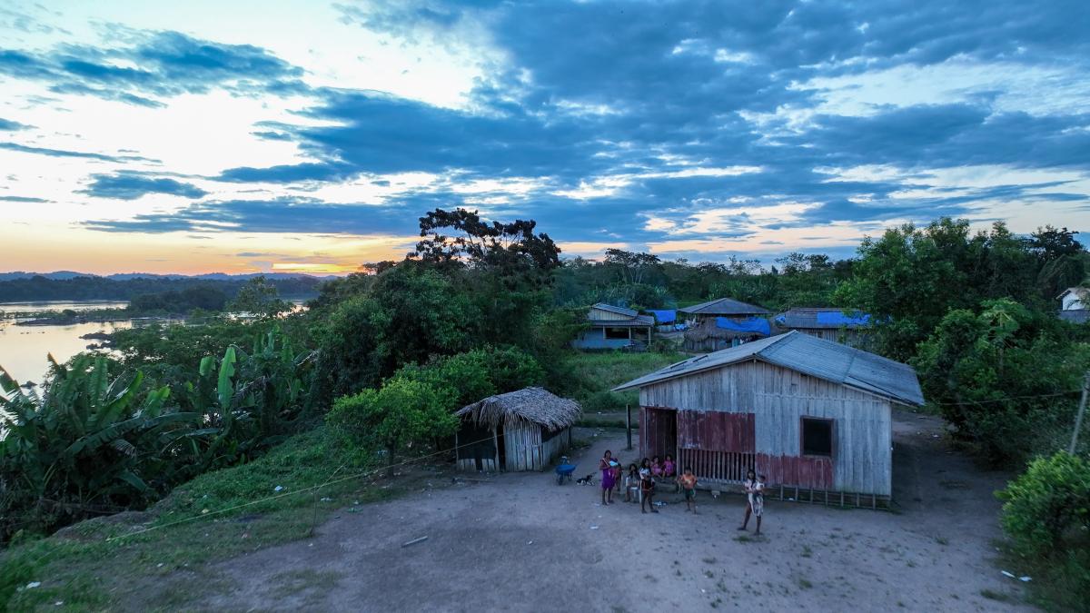 Vista aérea de comunidade Parakanã