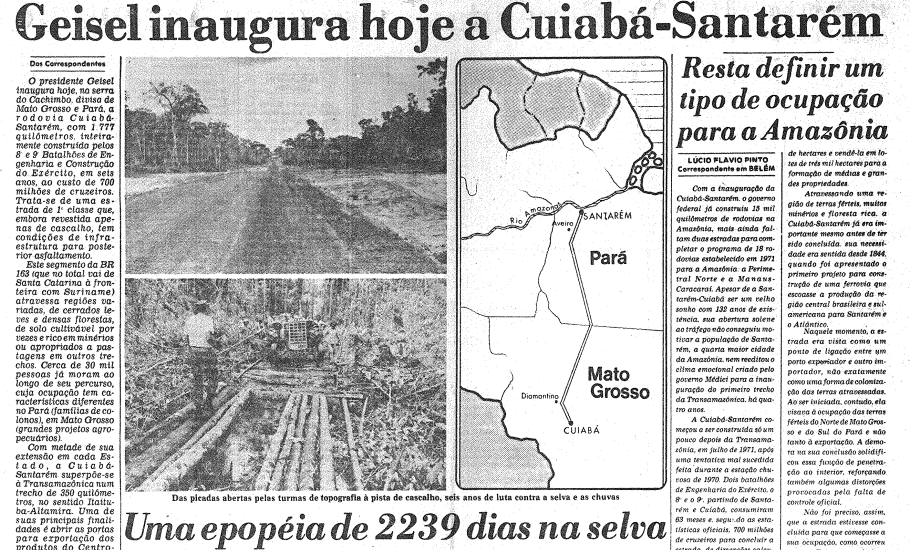 Fac-símile da edição de 20 de outubro de 1976 do jornal O Estado de São Paulo. 