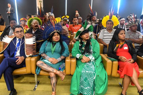 (ED) The executive secretary of the Ministry of Indigenous Peoples, Eloy Terena, minister Sonia Guajajara, and deputy Célia Xakriabá (PSOL-MG) accompany the session of the STF | Carlos Moura / SCO / STF