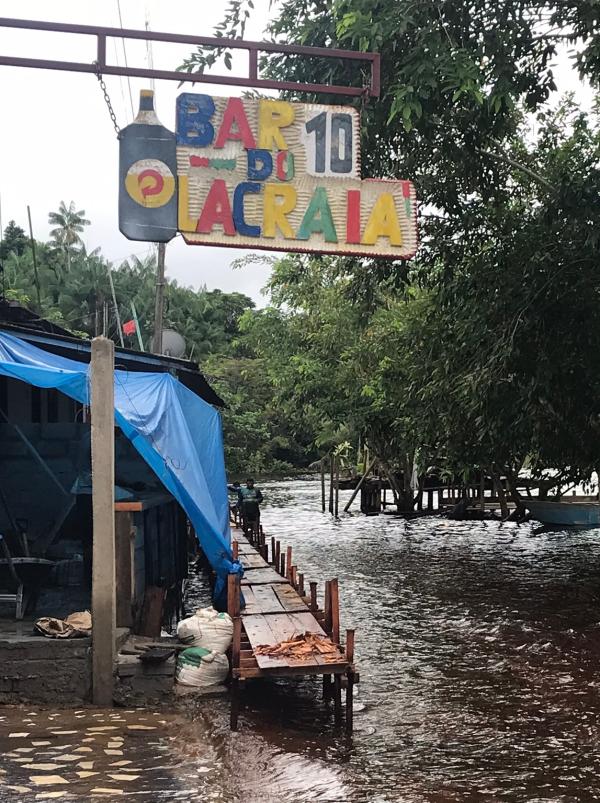 Road at the end of the São Gabriel waterfront flooded during the 2022 flood